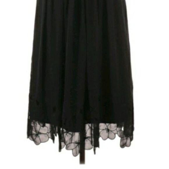 Antonio Melani Slip Sheer Floral Applique Scalloped Fit & Flare Midi Dress Sz 6 - Picture 5 of 14